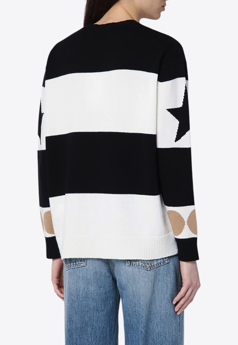 Max Mara Dirce Striped Wool-Blend Sweater Black DIRCEWO/P_MAXM-008