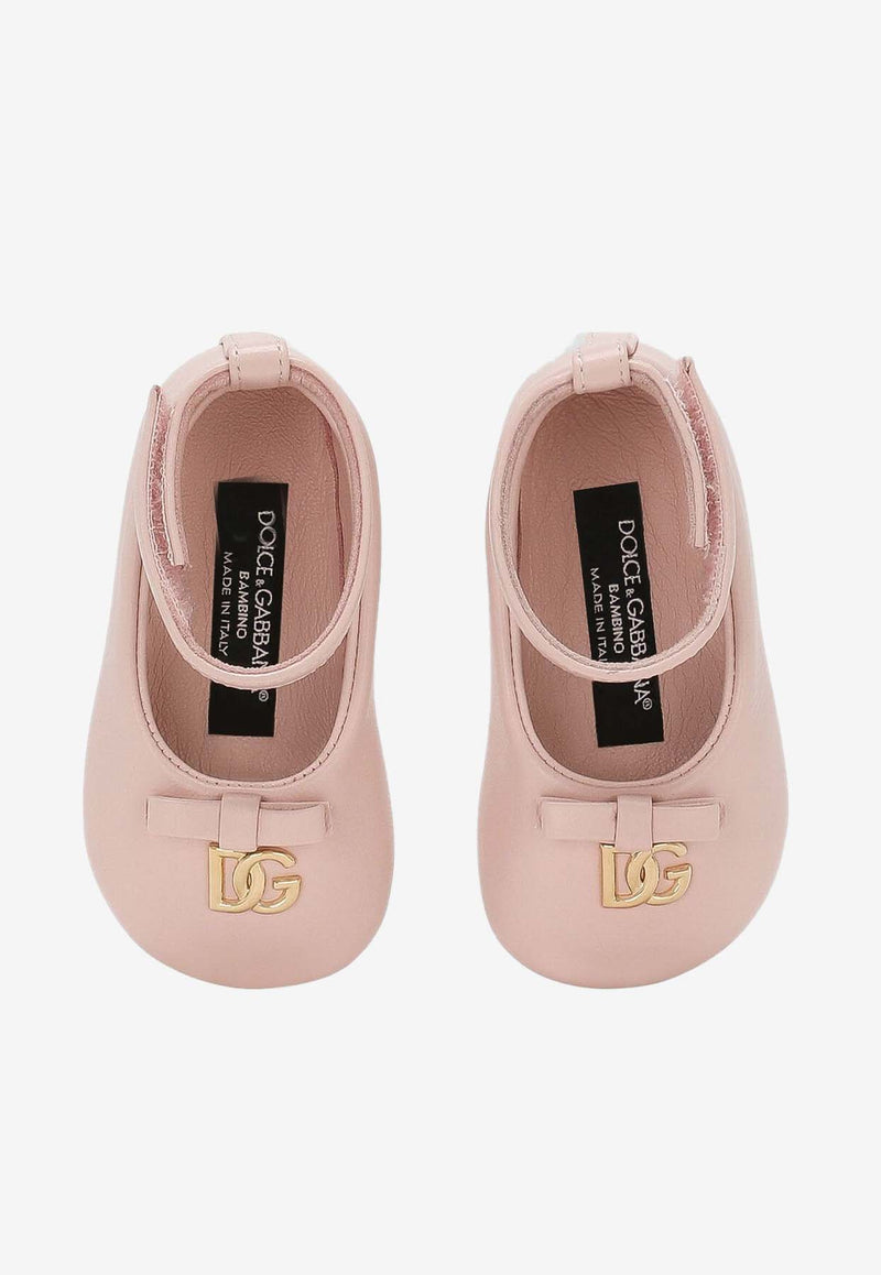 Dolce & Gabbana Kids Baby Girls Nappa Leather Ballet Flats DK0065 AB793 80400 Pink