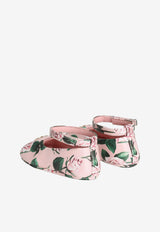 Dolce & Gabbana Kids Baby Girls Rose Print Ballet Flats DK0065 AD471 HF5IZ Pink