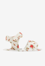 Dolce & Gabbana Kids Baby Girls Floral Canvas Sandals White DK0157 A0231 HA5XJ