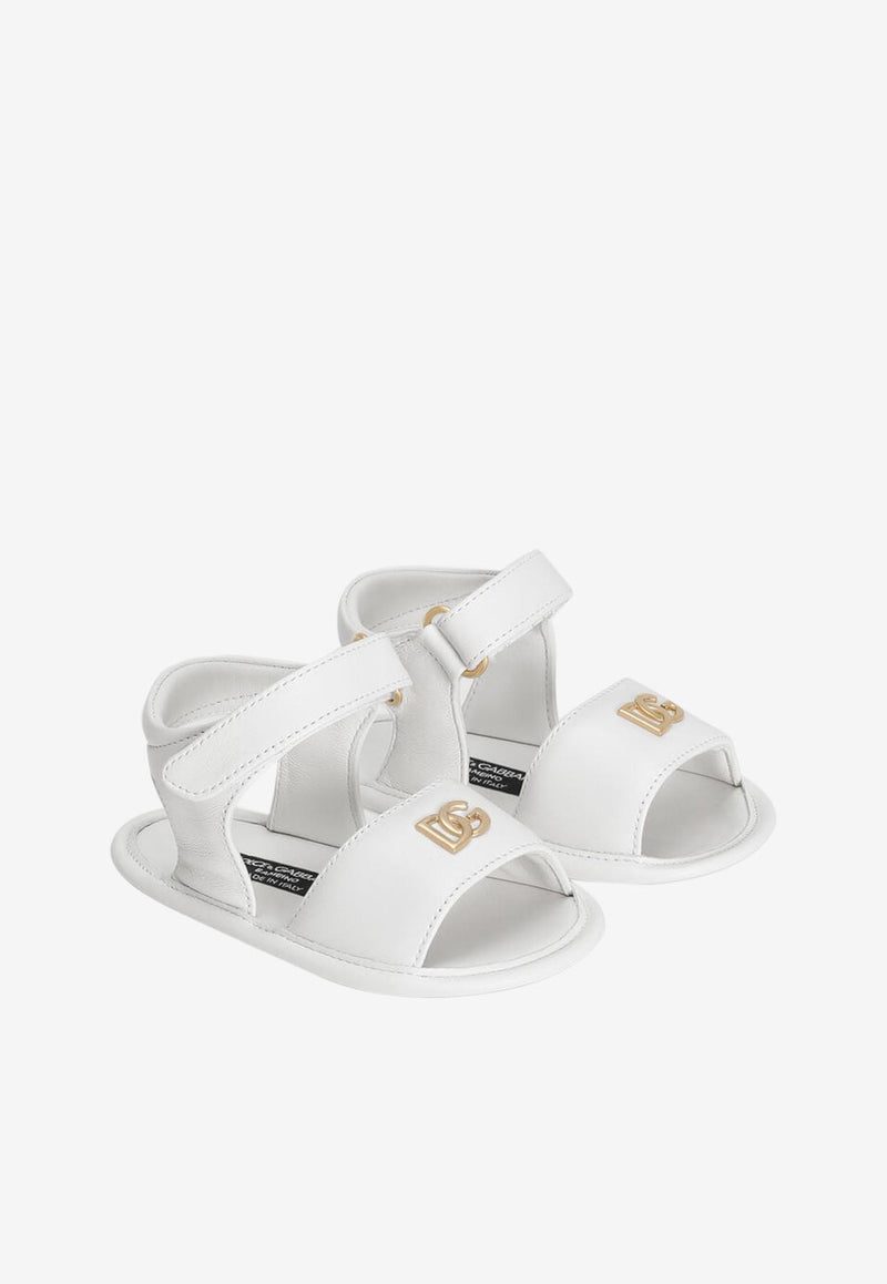 Dolce & Gabbana Kids Baby Girls Leather Sandals DK0157 AB793 80001 White