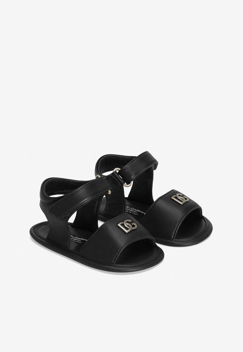 Dolce & Gabbana Kids Baby Girls Leather Sandals DK0157 AB793 80650 Black