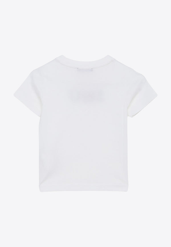 Acne Studios Kids Boys Face Logo Print T-shirt White DL0036CO/O_ACNE-183