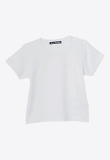 Acne Studios Kids Girls Face Patch T-shirt White DL0037CO/P_ACNE-183