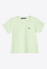 Acne Studios Kids Boys Face Patch T-shirt Green DL0037CO/P_ACNE-AB9