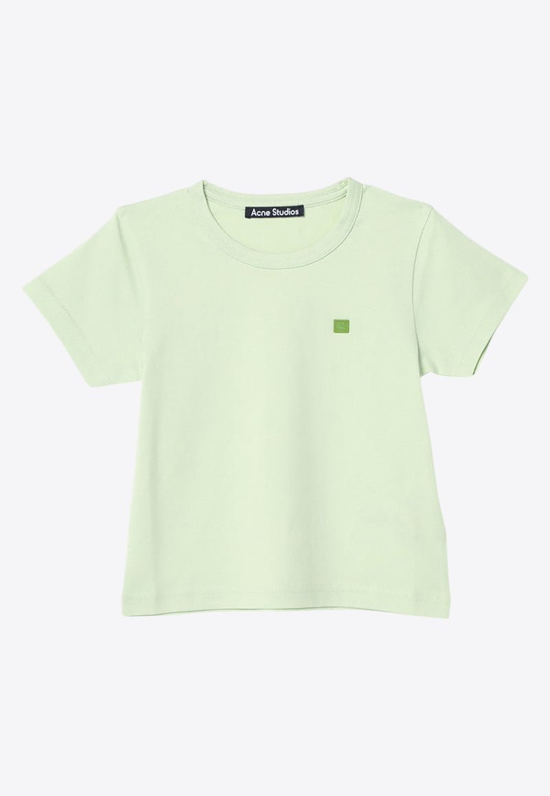 Acne Studios Kids Boys Face Patch T-shirt Green DL0037CO/P_ACNE-AB9