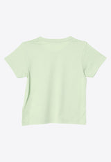 Acne Studios Kids Boys Face Patch T-shirt Green DL0037CO/P_ACNE-AB9