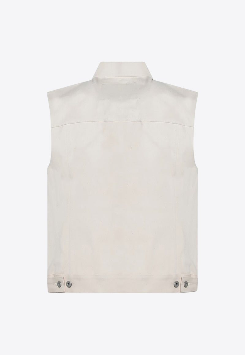 Rick Owens DRKSHDW Button-Up Denim Vest Ivory DL01E6798HNJP/Q_DARKS-21