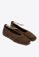 MARIA LUCA Teddy Augusta Shearling Ballet Flats Brown DL41002A20051/P_MARIL-502