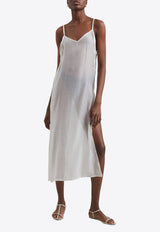 The Frankie Shop Madeline Semi-Sheer Midi Dress White DMDMAD005WHITE