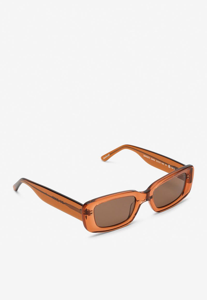 DMY BY DMY Preston Rectangular Sunglasses Brown DMY02TAPVC/1