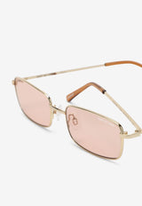 DMY BY DMY Olsen Rectangular Sunglasses Pink DMY05BPLMET/1