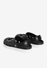 Dolce & Gabbana Kids Boys DG Logo Beachwear Slides Black DN0213 AT079 80999