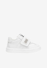 Dolce & Gabbana Kids Baby Boys Logo Plaque Leather Sneakers White DN0228 A1048 80001