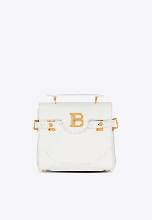 Balmain B-Buzz 23 Grained Leather Top Handle Bag White DN0DB526LPOS_WHITE