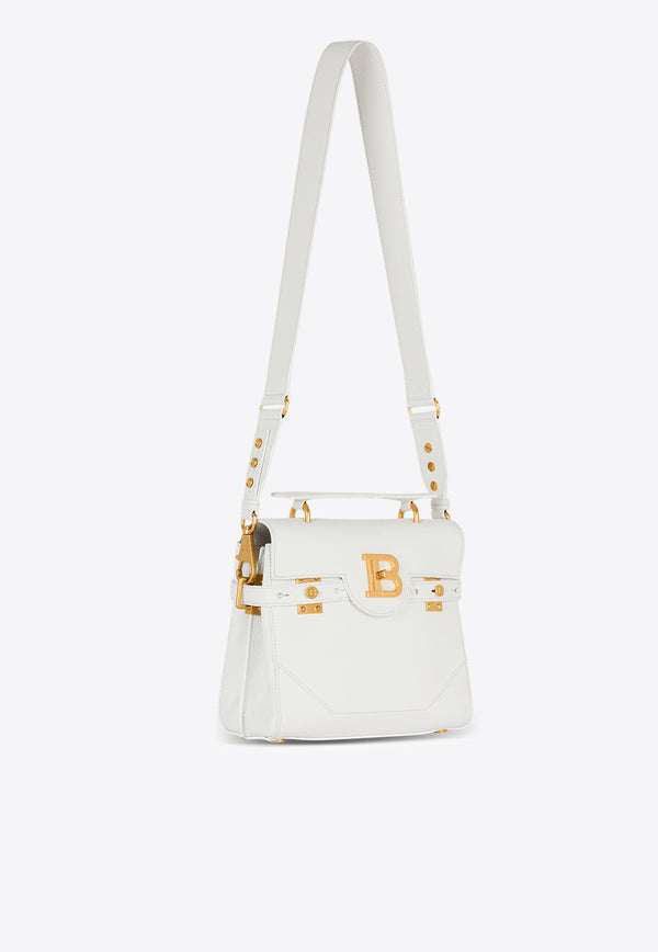 Balmain B-Buzz 23 Grained Leather Top Handle Bag White DN0DB526LPOS_WHITE