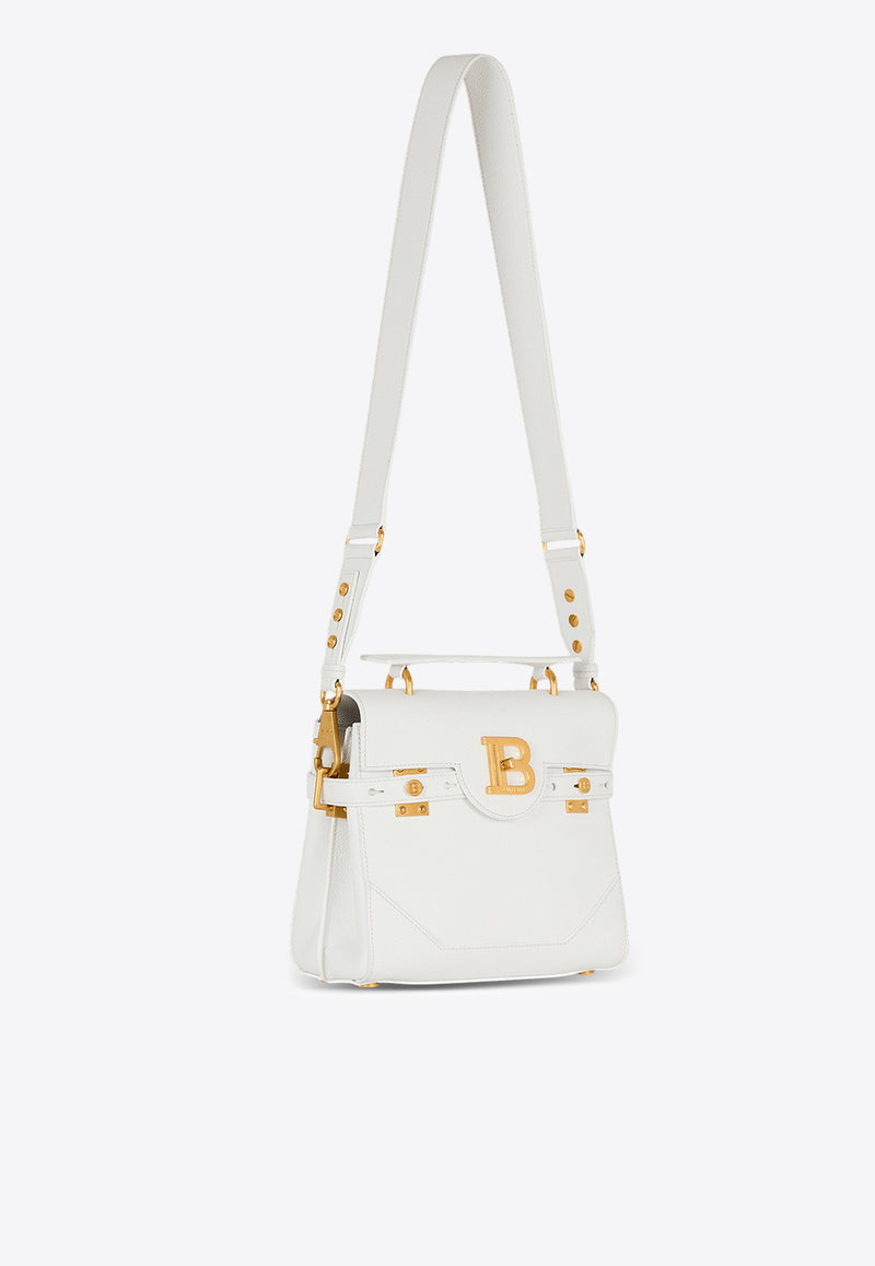 Balmain B-Buzz 23 Grained Leather Top Handle Bag White DN0DB526LPOS_WHITE