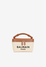 Balmain B-Army Logo Canvas Vanity Bag Natural DN1BG921TCFENATURAL