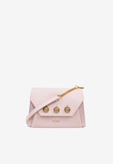 Balmain Emblème Flap Shoulder Bag in Calf Leather Pink DN1BK923LGSRLIGHT PINK