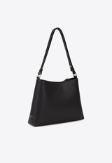 Balmain Button Embellished Leather Shoulder Bag Black DN1BS874LGSR_BLACK