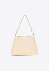 Balmain Button Embellished Leather Shoulder Bag Nude DN1BS874LGSR_NUDE