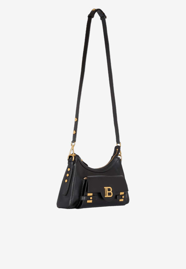 Balmain B-Buzz Hobo Bag in Calf Leather Black DN1BT904LSLXBLACK