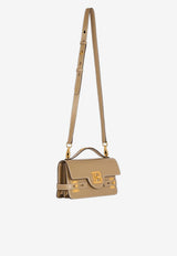 Balmain B-Buzz 24 Calf Leather Shoulder Bag Taupe DN1DA828LSLXTAUPE