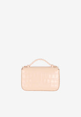 Balmain Mini B-Buzz 17 Croc-Embossed Leather Crossbody Bag Beige DN1DG812LVCWNUDE