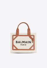 Balmain Small B-Army Canvas and Leather Tote Bag Natural DN1FE809TDCS_NATURAL