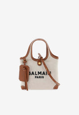 Balmain Mini B-Army Canvas Shoulder Bag Natural DN1FM872TCFENATURAL