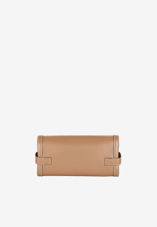 Balmain B-Buzz Pouch 23 in Leather DN1LE596LSLXTAUPE