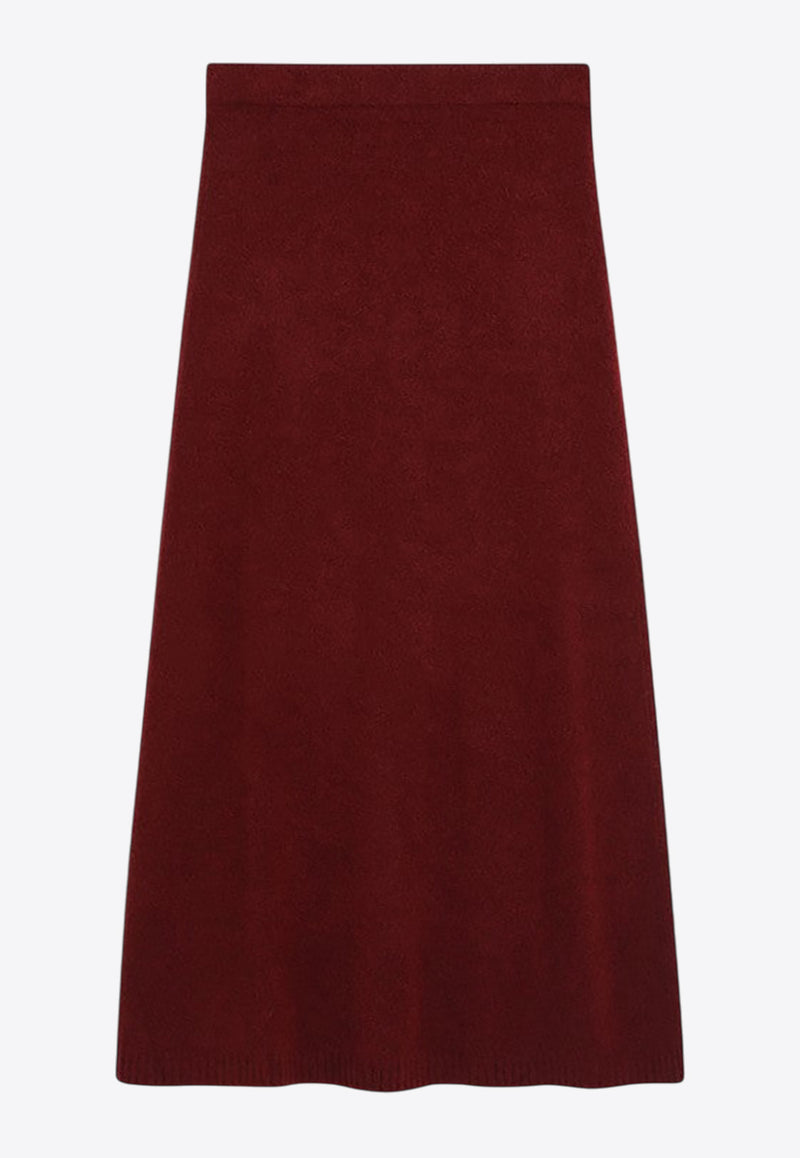 Max Mara Dorina Cashmere Knit Midi Skirt  Bordeaux DORINAWS/R_MAXM-003