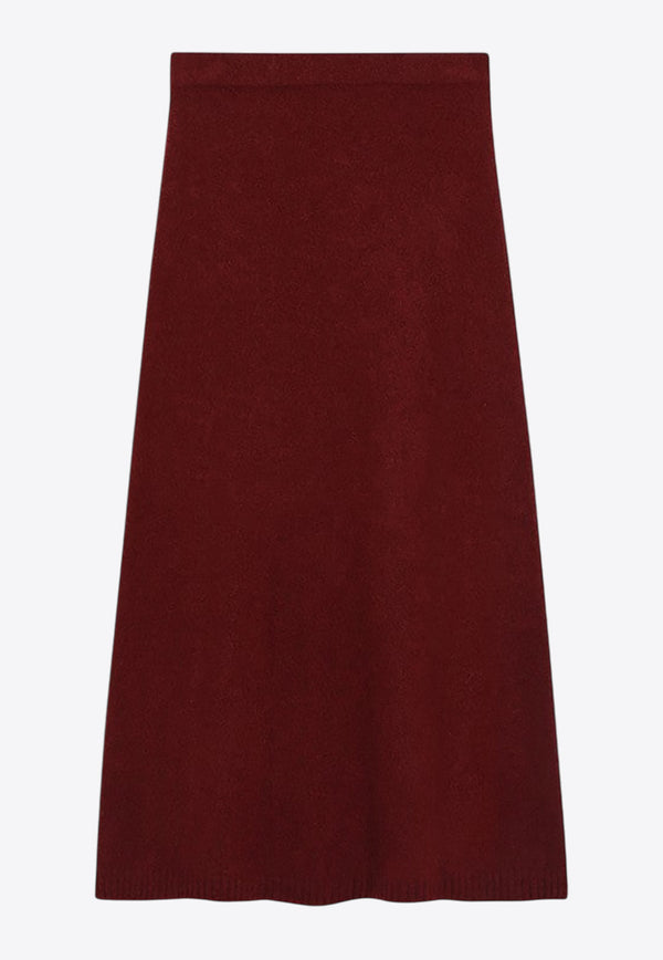 Max Mara Dorina Cashmere Knit Midi Skirt  Bordeaux DORINAWS/R_MAXM-003