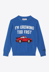 MC2 Saint Barth Kids Boys I'm Growing Too Fast Sweater Blue DOU000102136I/R_MC2-17