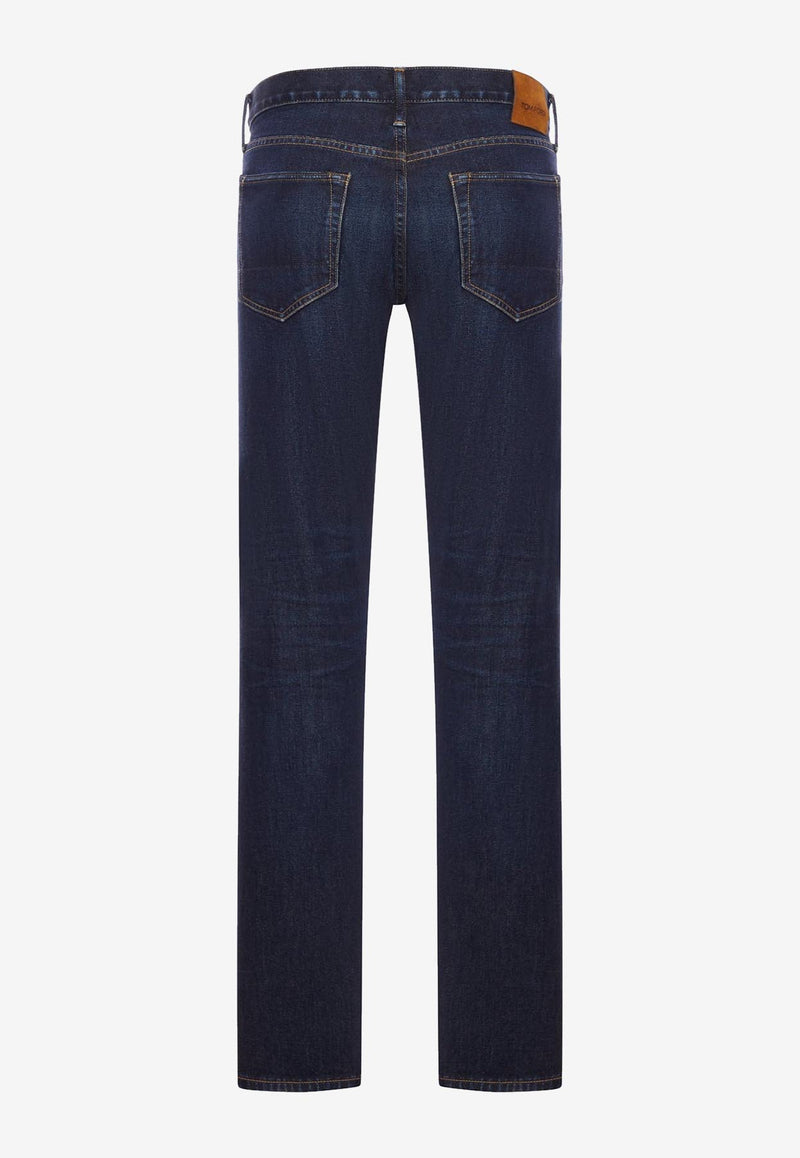 Tom Ford Logo Patch Straight-Leg Jeans Denim DPH001-DMC073 HB841