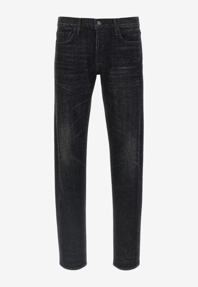 Tom Ford Logo Patch Straight-Leg Jeans Black DPH001-DMC076 LB999