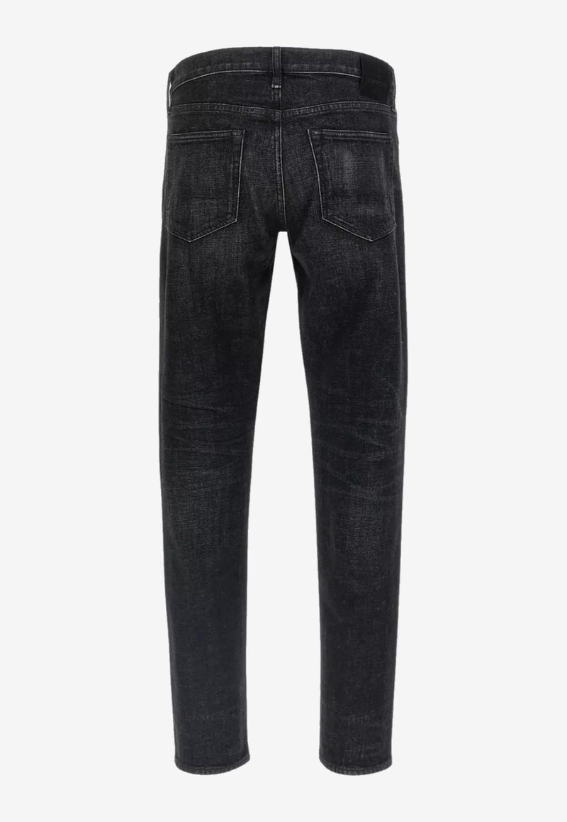 Tom Ford Logo Patch Straight-Leg Jeans Black DPH001-DMC076 LB999