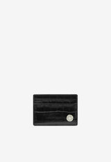 Versace Medusa Biggie Cardholder in Croc-Embossed Leather Black DPN2467 1A08711 1B00P