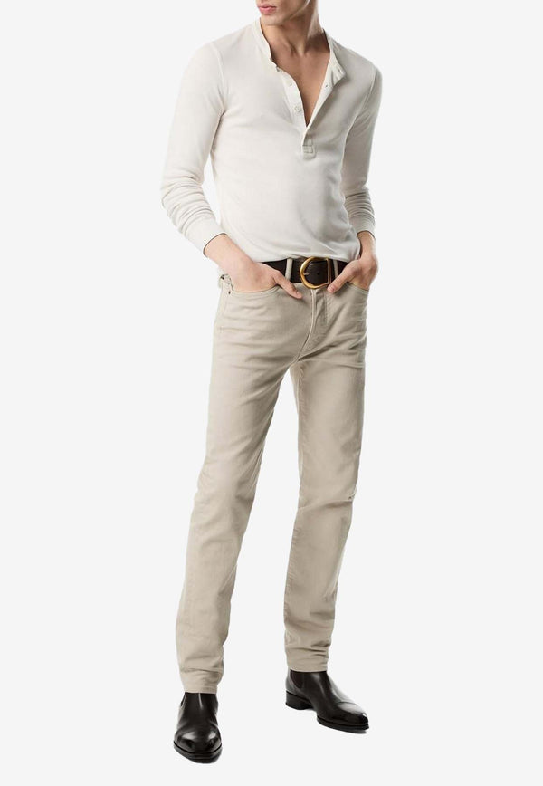 Tom Ford Wrinkled-Effect Slim-Leg Jeans DPR001-DMC037S24 IG615