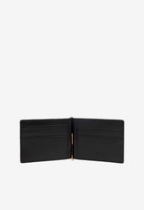 Versace Medusa Biggie Bi-Fold Clip Wallet in Grained Leather Black DPU5978 1A10544 1B00V