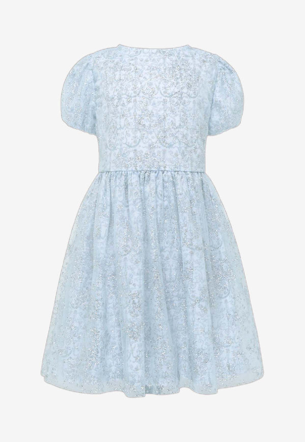 Atelier Choux Girls Mini Marie Sparkly Dress Light Blue DR-M3-TDJA_BLUE