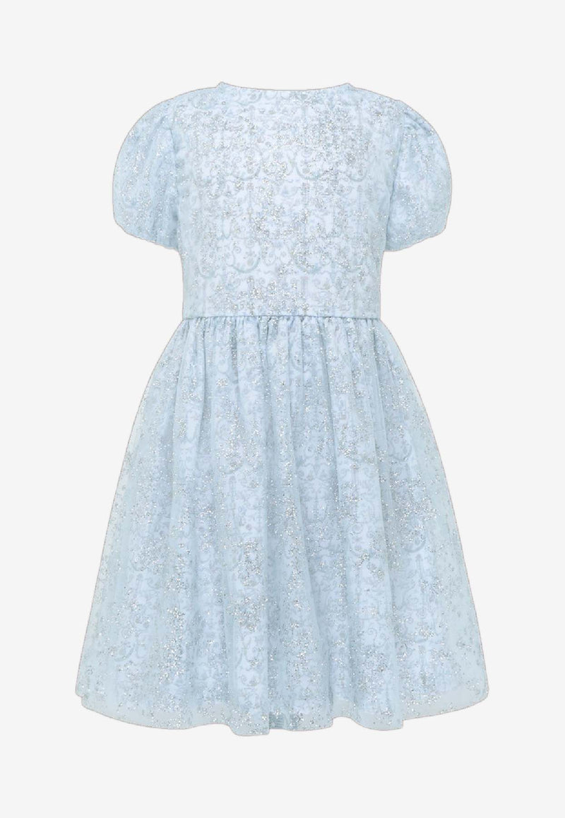 Atelier Choux Girls Mini Marie Sparkly Dress Light Blue DR-M3-TDJA_BLUE