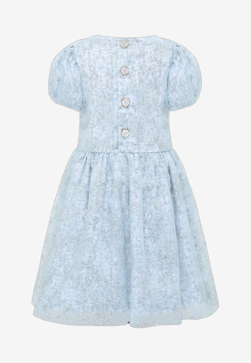 Atelier Choux Girls Mini Marie Sparkly Dress Light Blue DR-M3-TDJA_BLUE