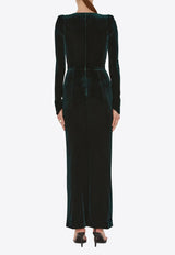 Galvan London Vanitas Velvet Gown Dark Green DR0361_DARK GREEN
