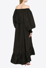Patou Off-Shoulder Faille Maxi Dress Black DR1150011CO/M_PATOU-999B