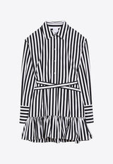 Patou Striped Mini Shirt Dress Monochrome DR1360168CO/O_PATOU-5958