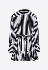 Patou Striped Mini Shirt Dress Monochrome DR1360168CO/O_PATOU-5958