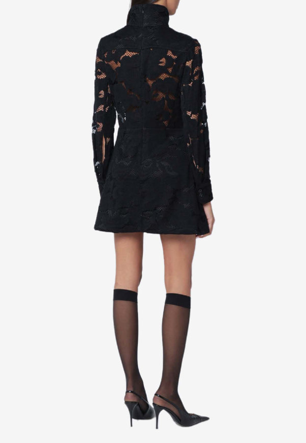 Patou Mini Dress with Buckled-Collar Black DR1930228CO/R_PATOU-999B