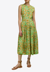 LOVE Binetti Cecile Printed Silk Midi Dress Multicolor DS 292 Cecile_PRINTED