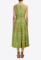 LOVE Binetti Cecile Printed Silk Midi Dress Multicolor DS 292 Cecile_PRINTED